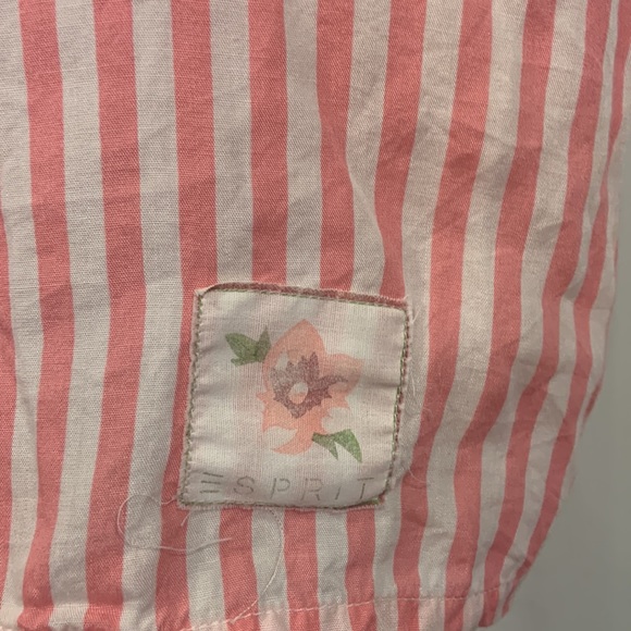 Vintage Esprit pink and white striped shirt button up M - Picture 4 of 4